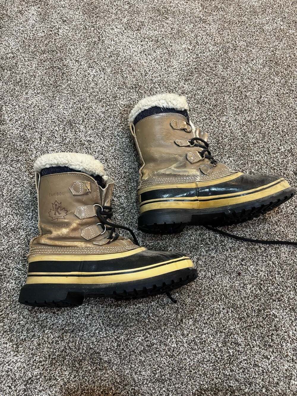 Vintage Sorel Kaufman Caribou Tan Leather Waterproof Winter Snow Boots - Picture 6 of 6